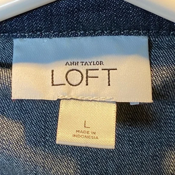 LOFT Blue Jean Jacket with Belt - Picture 5 of 6